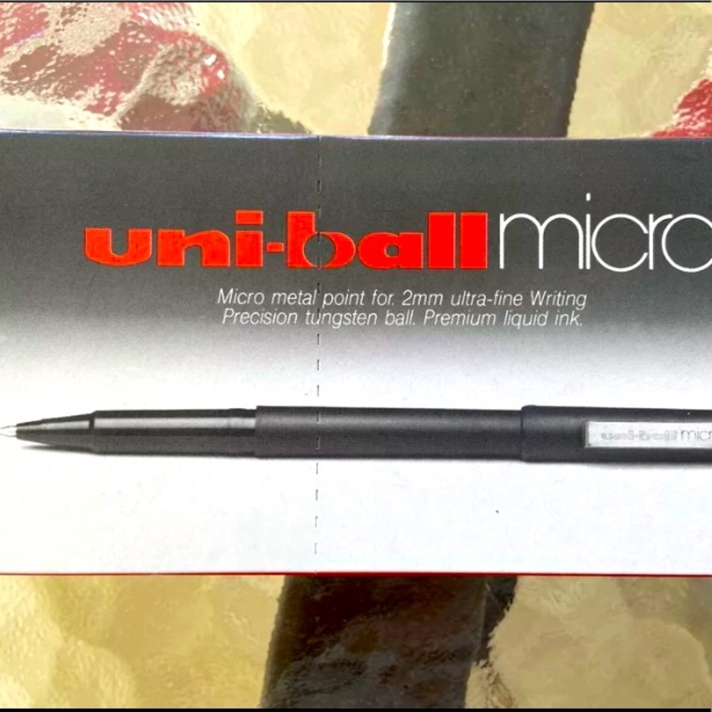 Vintage 12 Faber Castell Uni-ball Micro Blue Pens